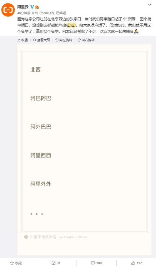 阿里回應新公司取名 京西 不要了 歡迎賜名